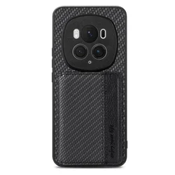 Luxury RFID Blocking Leather Card Back Cover for Honor Magic 8 Lite (Black)