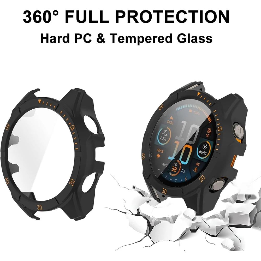 Premium Full Coverage Tempered Glass Screen Protector Case with PC Bumper