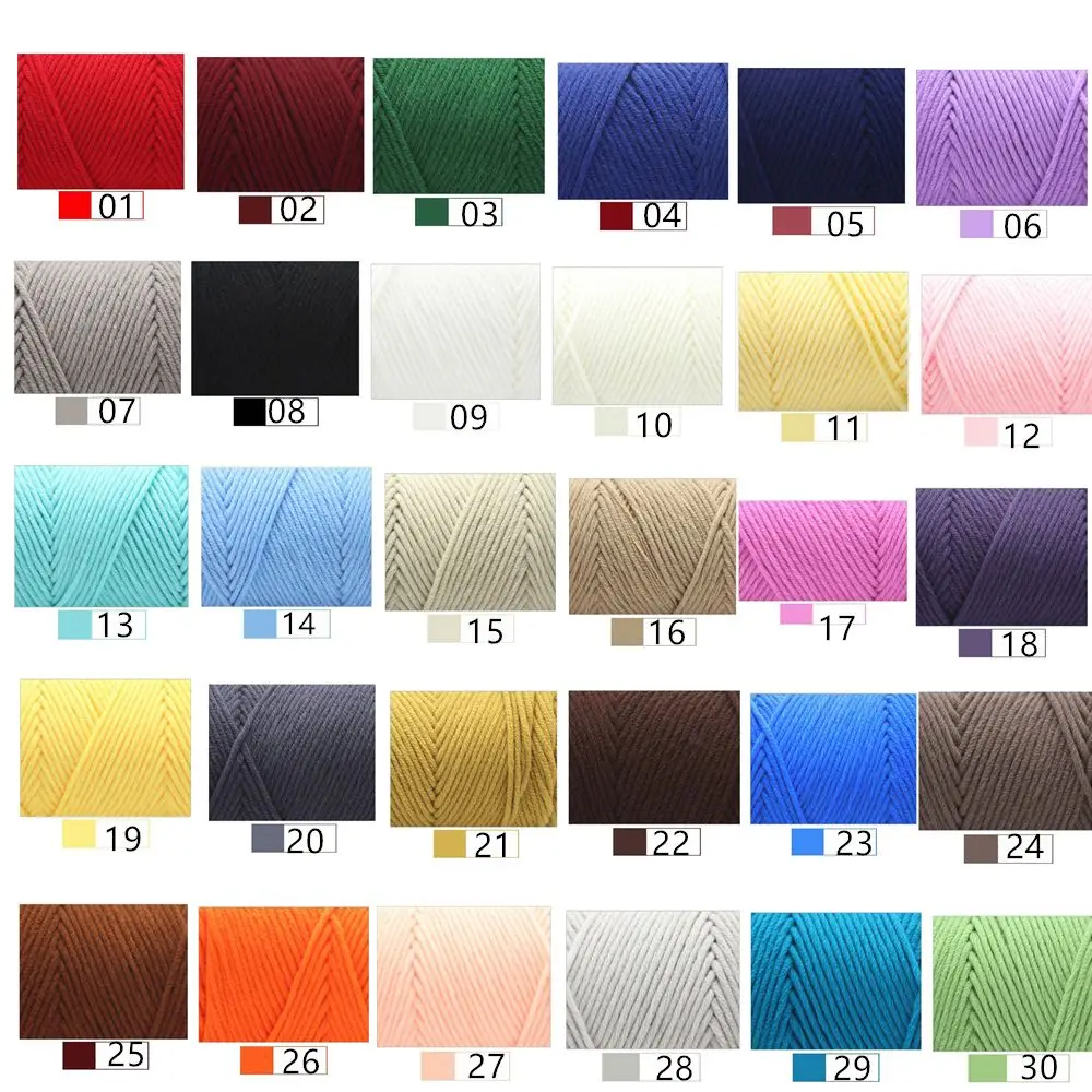 Crochet Yarn Pure Colour Series Lover Yarn 100g Milk Cotton Yarn Woolen 8 ply Thread for Knitting Scarf Wool Handmade DIY Scarves Gift