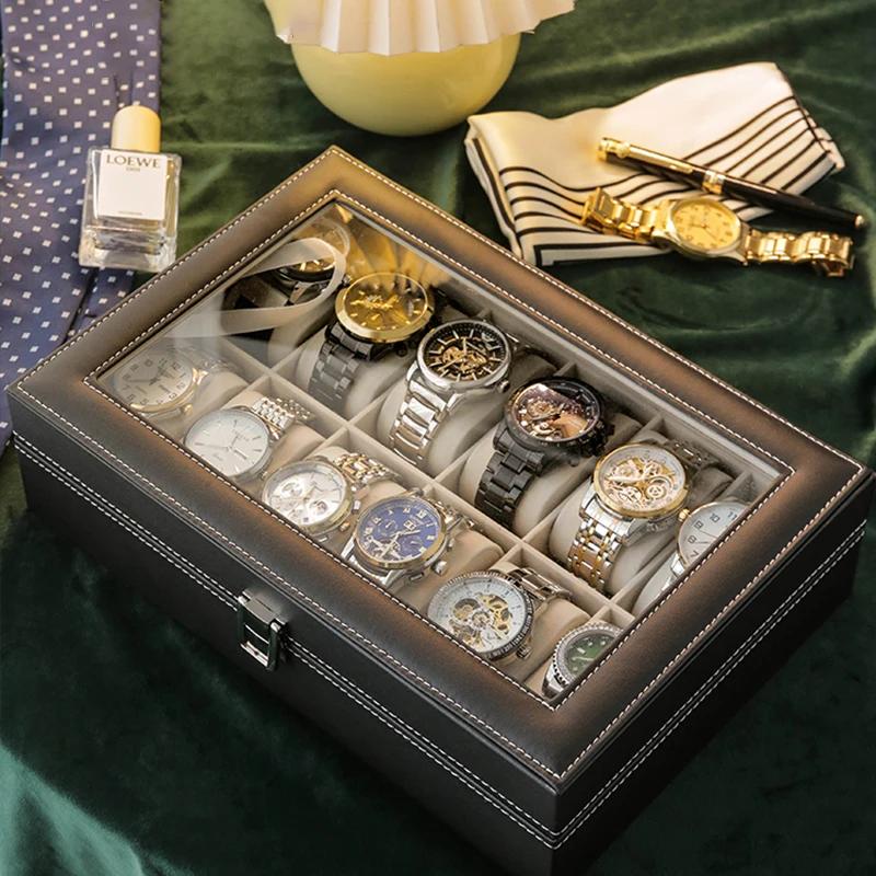 Luxury Leather Watch Box Watch Drawer Organizer Display Box