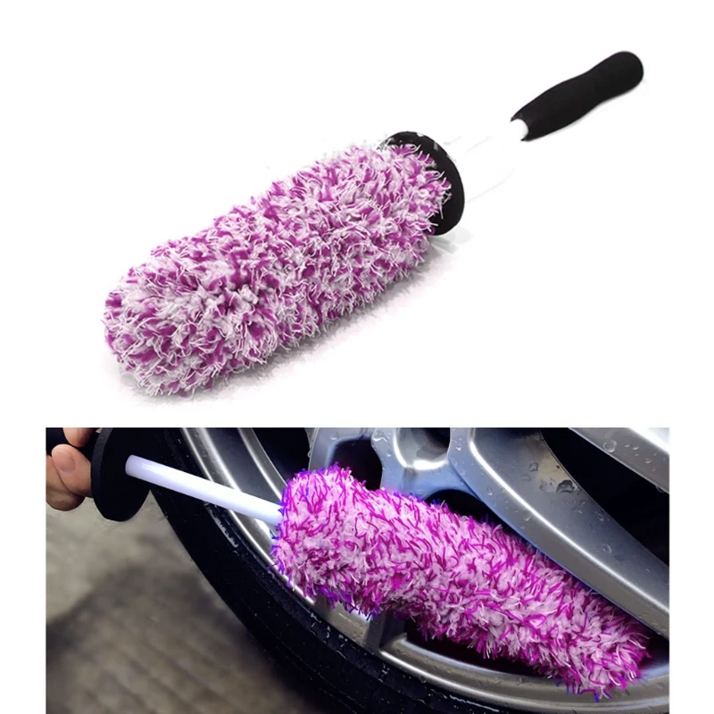 Wheel Tire Brush Car Detailing kit Rim Detailing Brushes Cleaning Microfiber Cleaning Cloth Great to Clean Dirty Tires wheel brush tire rim cleaning tool