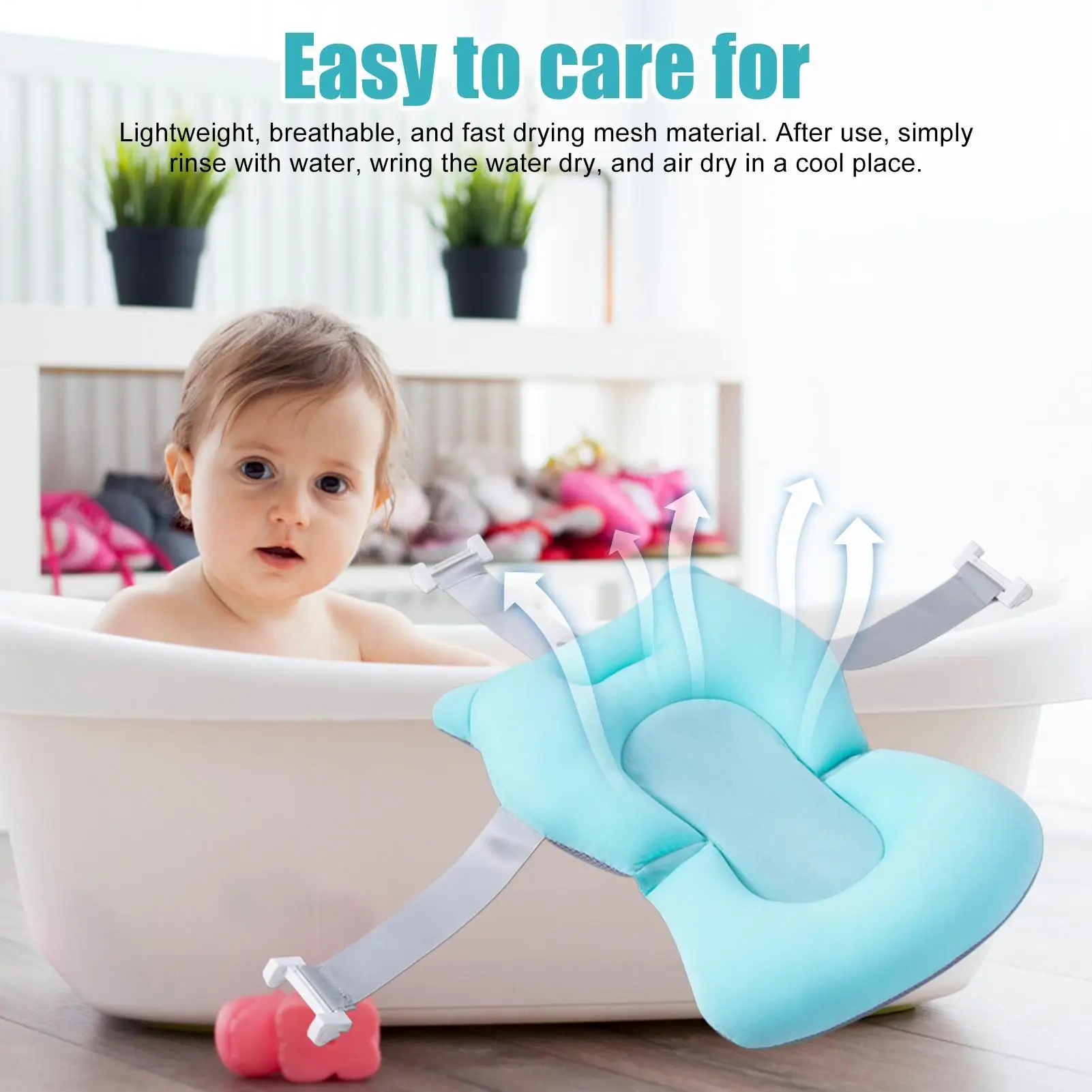 Cuscino per il bagnetto del bambino, cuscino di supporto antiscivolo, supporto per il bagnetto dei neonati, tappetino di supporto per vasca da bagno, per la cura del bambino - immagine 4
