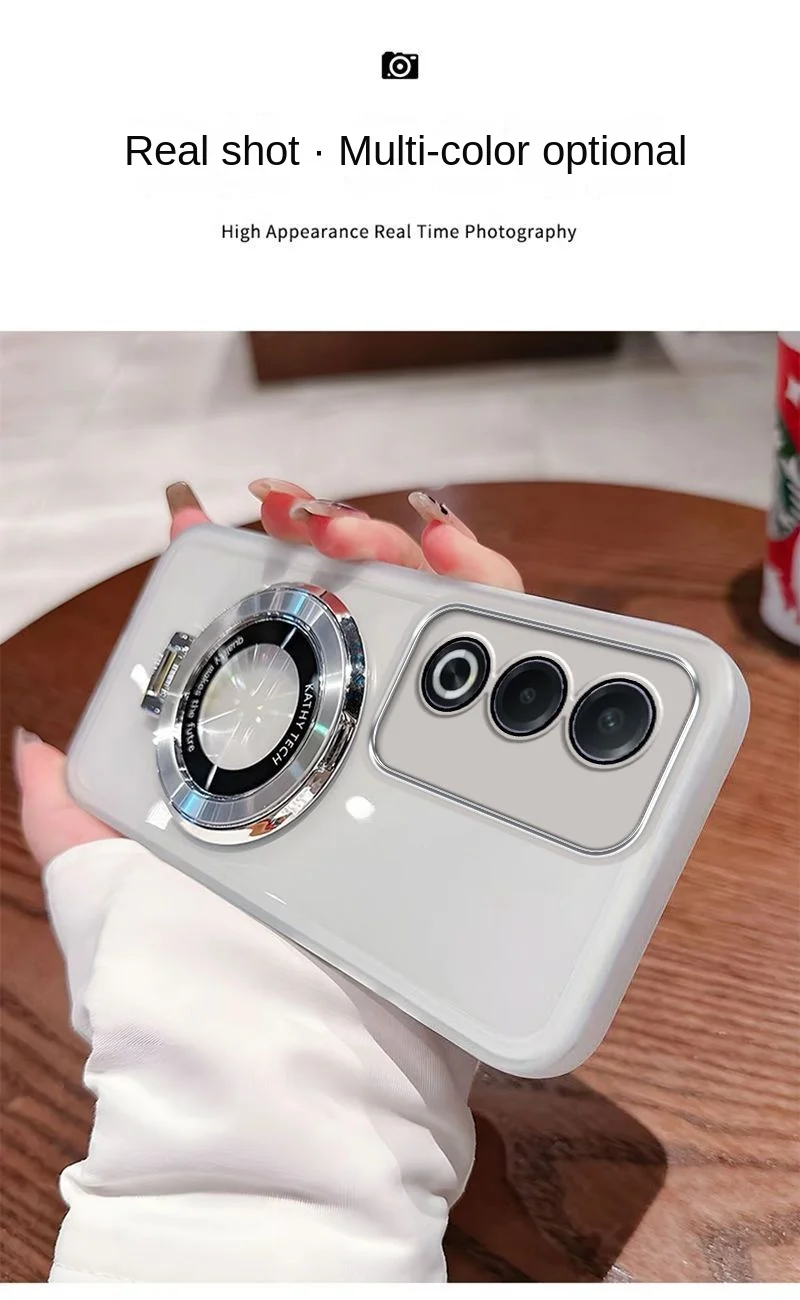 Transparent Soft Phone Case with Magnetic Ring and Lens Protection - Full Coverage Back Cover