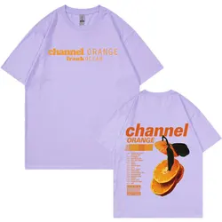 Frank Channel Orange Graphic Oversized Cotton T - Shirt - Unisex Fashion Hip Hop R&B Style - XXL (Light purple)