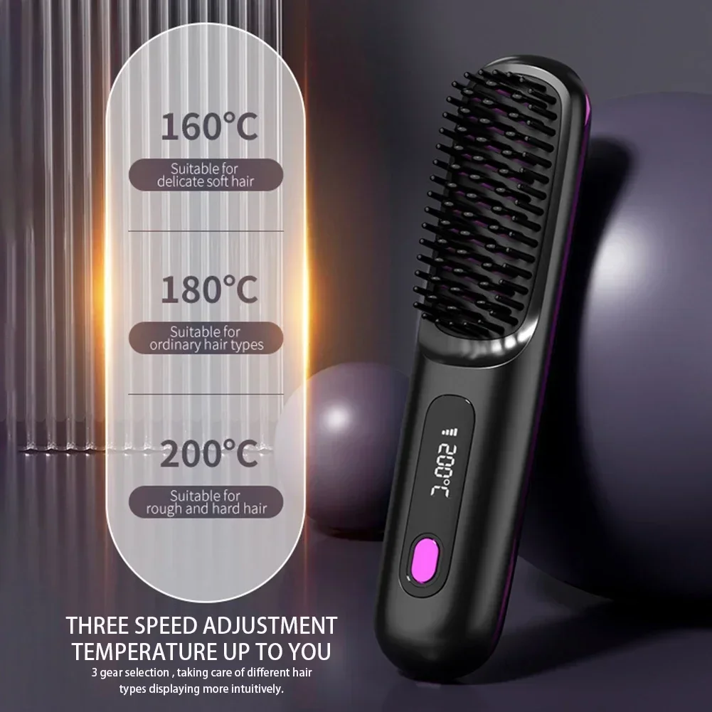 Multi functional straightening comb straightening and rolling dual-use hair straightener smooth and comfortable hair care