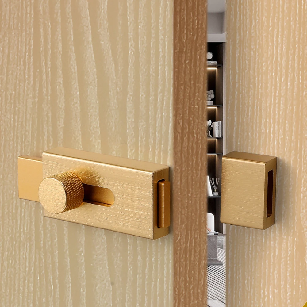 Door Bolt Punch-free Latch No Hole Punch Buckle Security Lock Thickened Room Anti-Barn Hardware