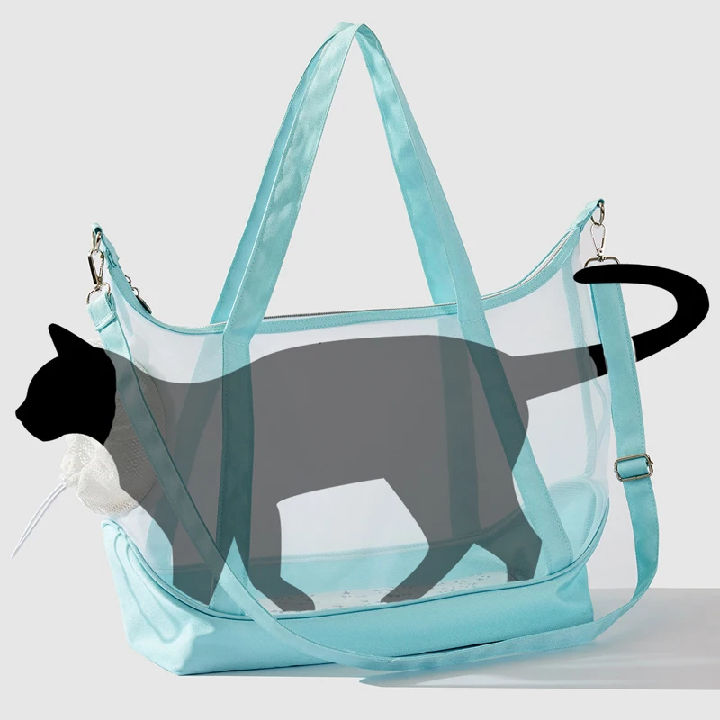 Transparent Nylon Mesh Cat Bag Portable Cat Bag Foldable Carry-on