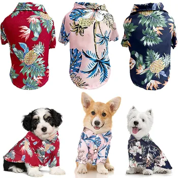 Summer Breathable Pet Beach Shirts For Dogs Cute Hawaii Casual Dog Cat Clothing Floral T Shirt.jpg