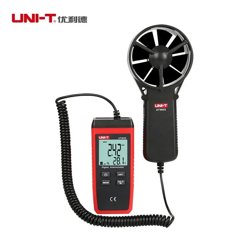 UNI-T UT363S 분할형 디지털 풍속계 정밀 풍속 센서 풍속계 표시 화면 풍온 측정 풍속 테스트