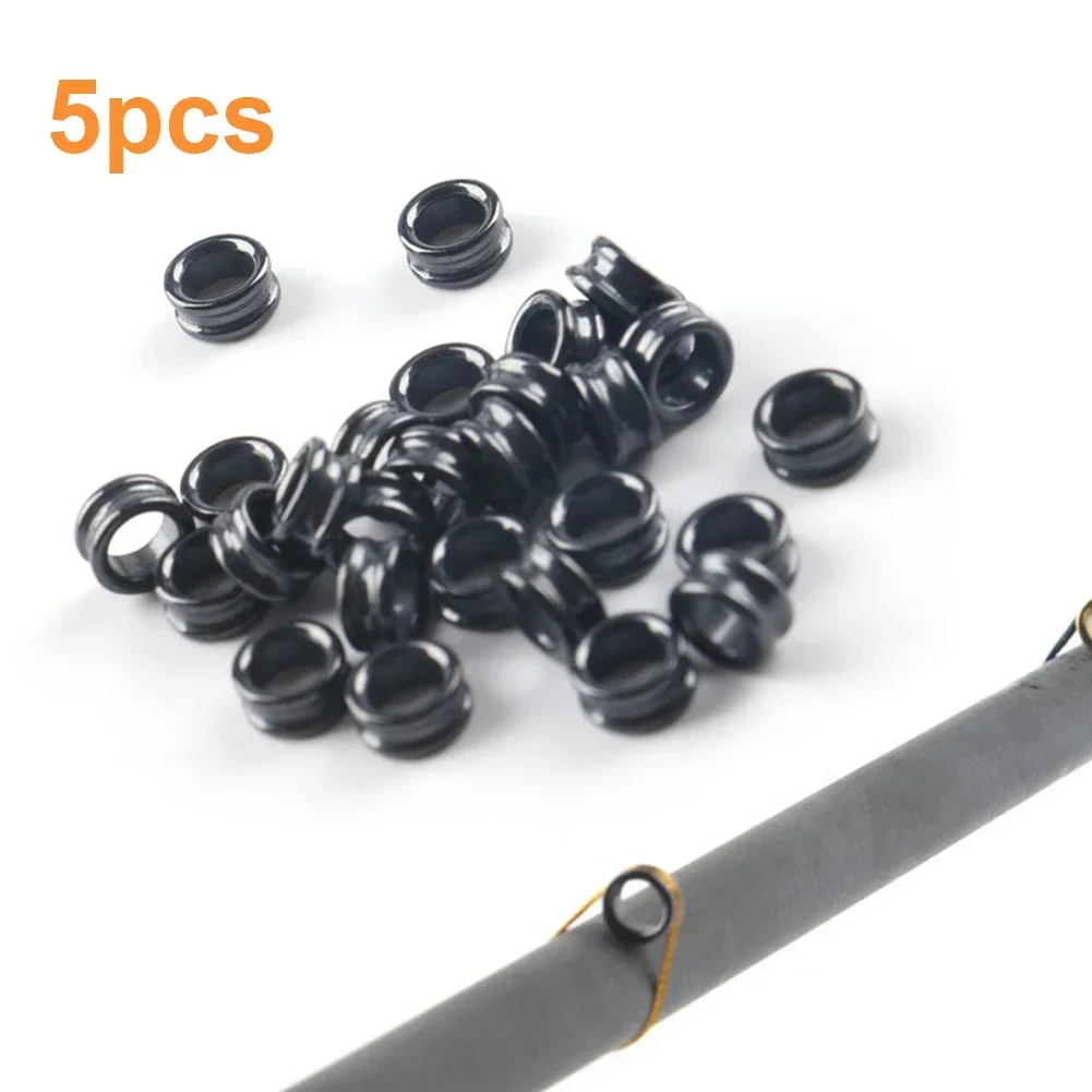 5 stücke DIY Angelrute Guides Ring Keramik Ring Stange Reparatur Kit Selbst-enthalten Nut Fest Auf Die Stange mit String Oder Gummi Ring