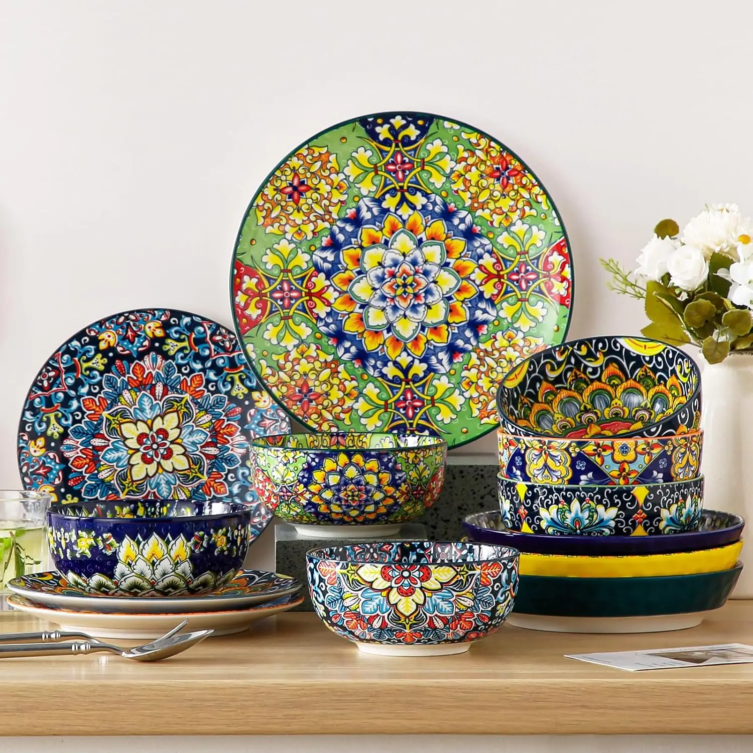 Bohemian Ceramic Soup Bowls image 6