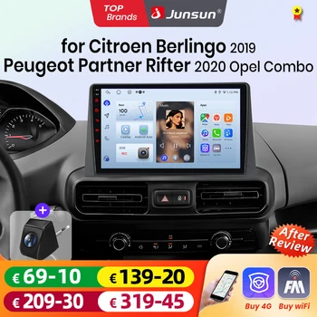 Radio para Auto Junsun de 10 Pulgadas con CarPlay Inalámbrico y Android Auto para Citroen Berlingo 2019, Peugeot Partner Rifter 2020, Opel Combo, Sistema Multimedia Inalámbrico Apple CarPlay, Pantalla Táctil IPS Inteligente, Reproductor de Video Estéreo, Autoradio 2 Din, Unidad Principal con GPS y Navegación 1