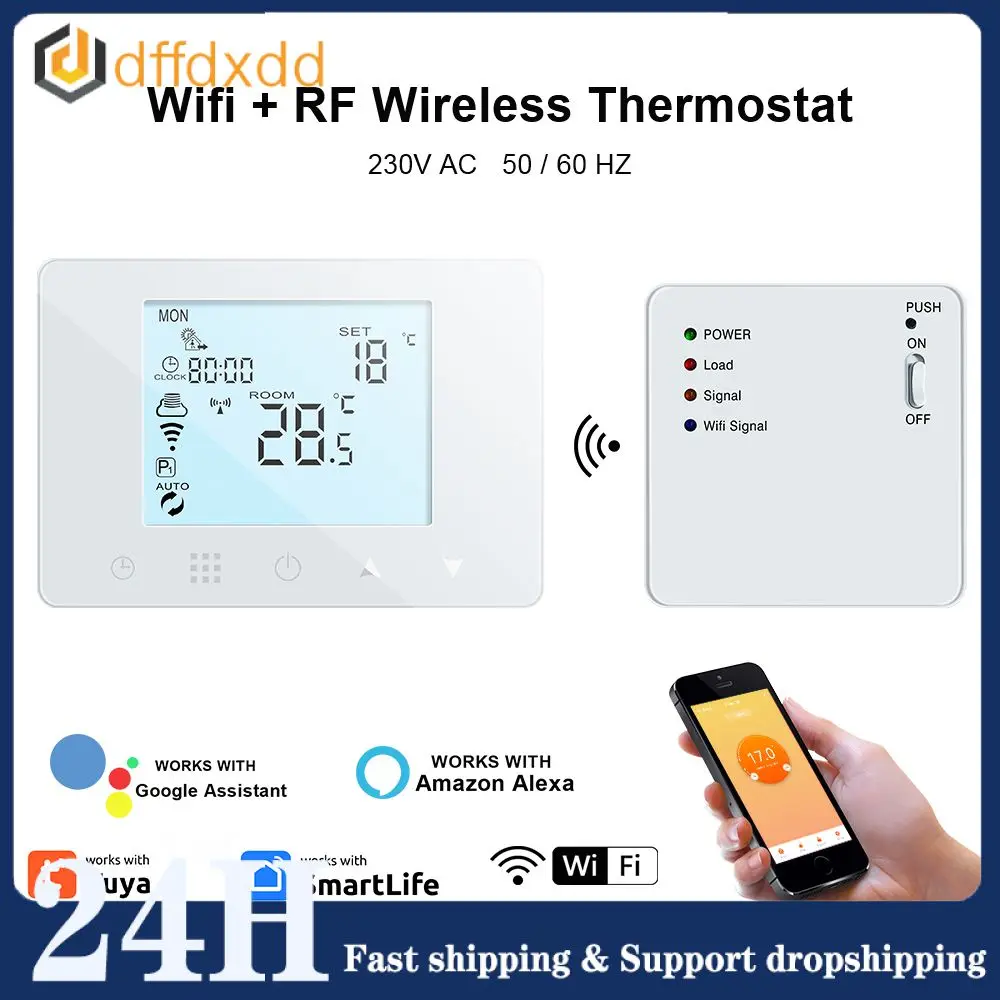 

Беспроводной регулятор температуры, домашний ЖК-дисплей Alexa для теплого пола, настенный газовый термостат с Wi-Fi