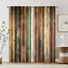 2pcs, Curtains&Window Treatment 2D print Colored wooden boards Versatile Polyester Fabric (without rod) Stuff Clearance Use for 2