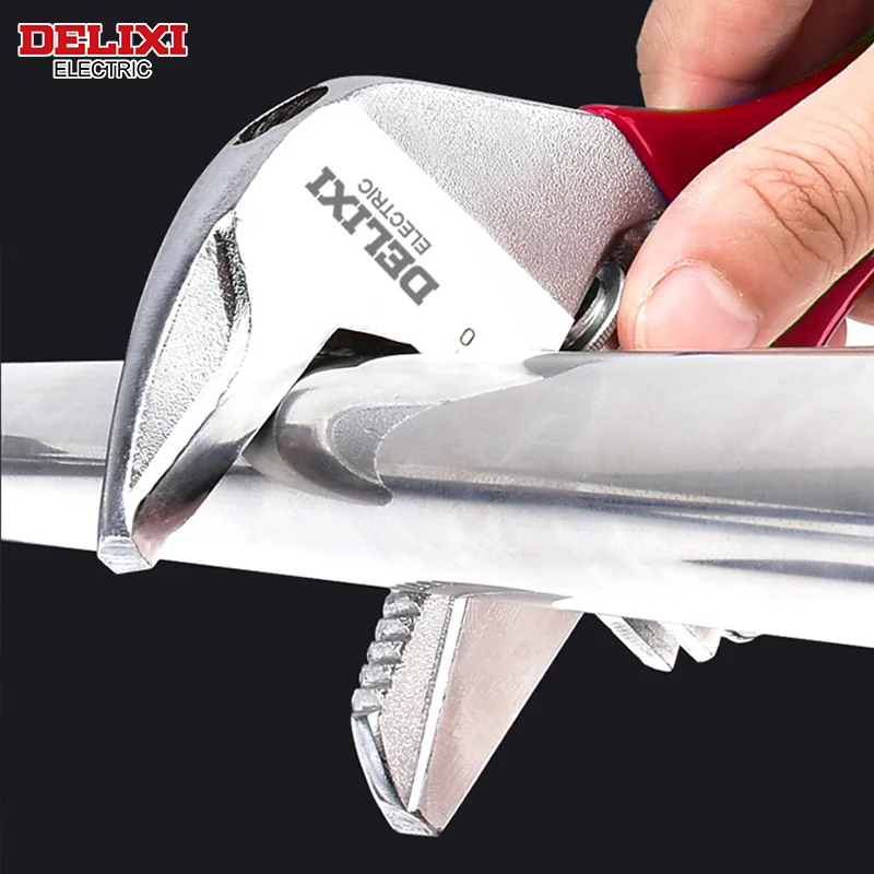 DELIXI ELECTRIC Short Handle Wrench，Big Opening Ratchet Wheel Adjustable Bathroom Wrench，for MaintainingBathroomPiping Facilitie 5