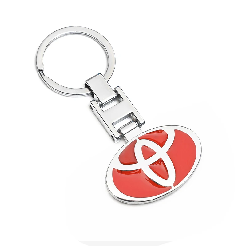 Porte-clés en métal avec emblème de voiture, accessoires de voiture pour Toyota Yaris Hilux Corolla Camry Aygo Ractis CHR Rav4, porte-clés ornement