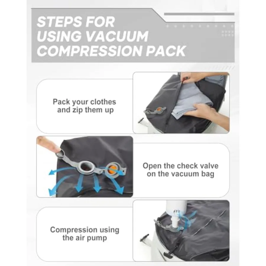 Vacuum Backpack Travel with Electric Vacpack Pump Vacuum Compression Bags Travel Backpack for Women Men Flight Approved Waterpr 6