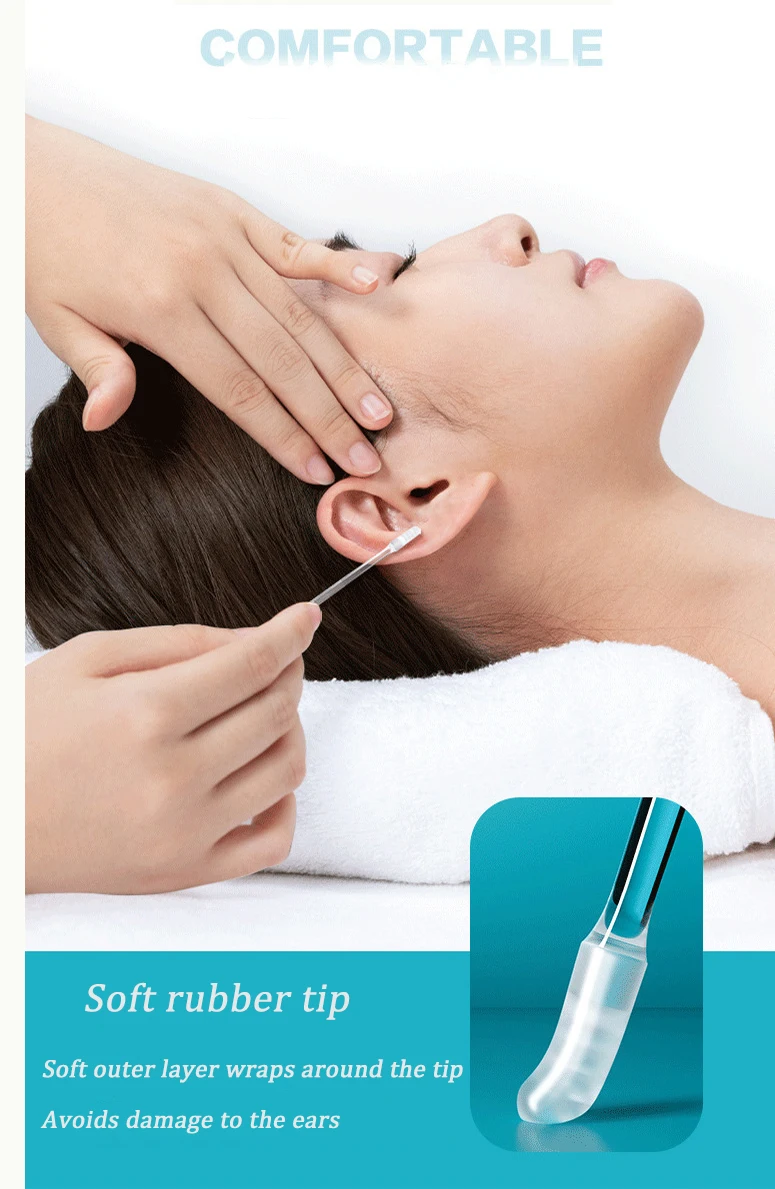 24pcs/box Disposable Sticky Ear Cleaning Swabs Stick Pick Reusable Ear Cleaner Soft Ear Wax Removal Earwax Remover For Adult Kid