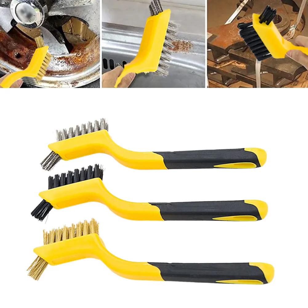 

1pcs 180mm Mini Brushes Stainless Steel/brass/nylon Bursh Paint Remove Metal Scrubbing Polishing Burring Brush Car Wash