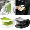 Car Interior Openable Cleaning Brush Double Sided U Type Handguard Folding Tray Sponge Diamond Brush Knife and Cutlery Cleaner 2