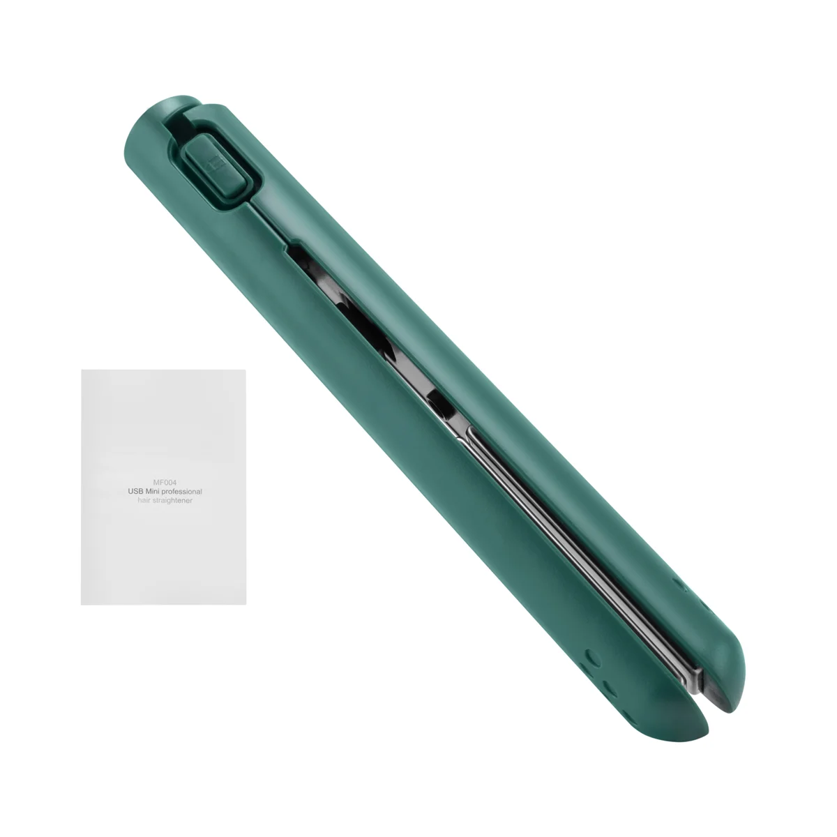 A14G-USB Cable Mini Portable Hair Straightener for Straight and Curling Dual-Use Curling Irons for Students Green