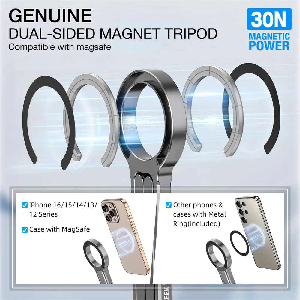 Magnetic Phone Tripod Holder for iPhone Android