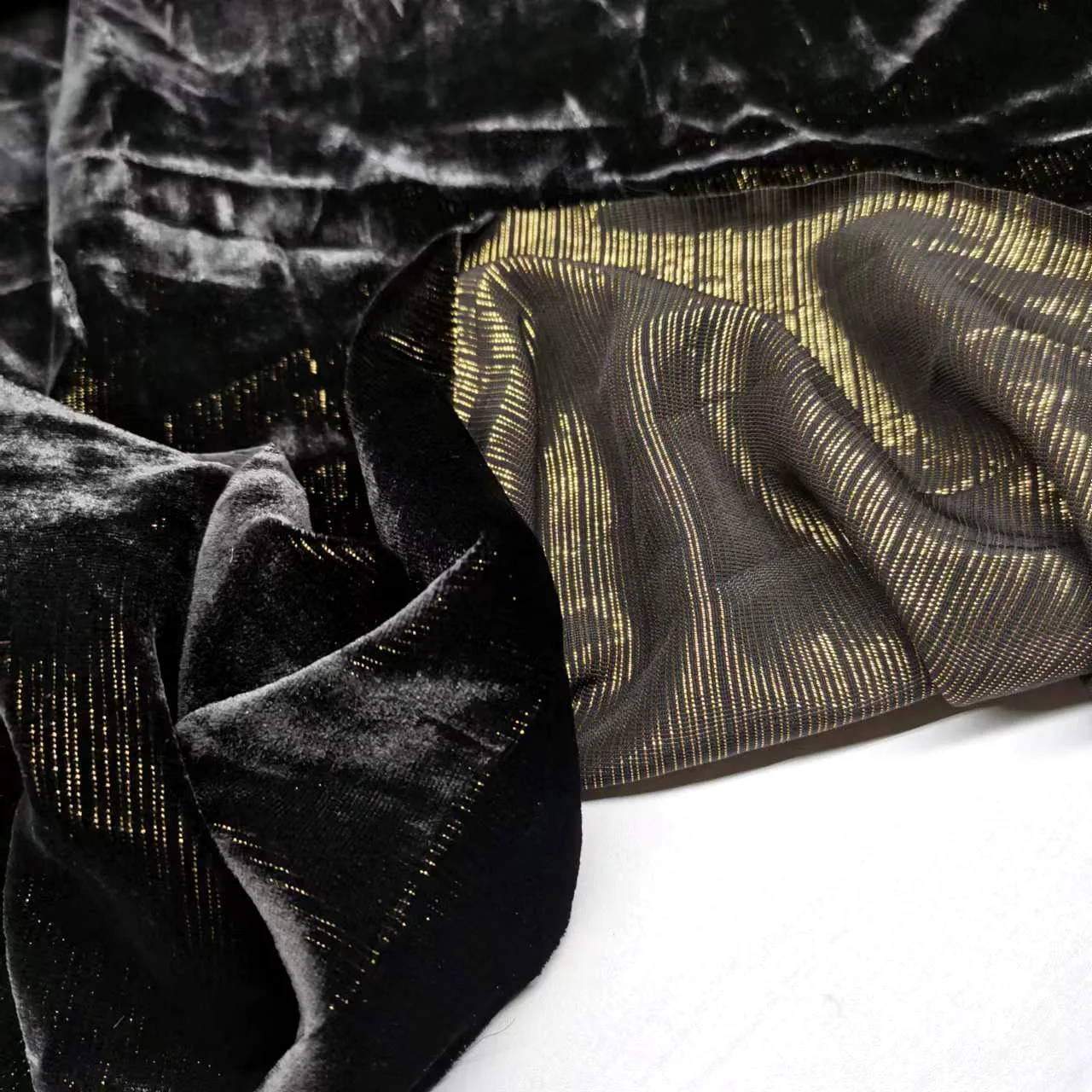 Black Silk Velvet Fabric