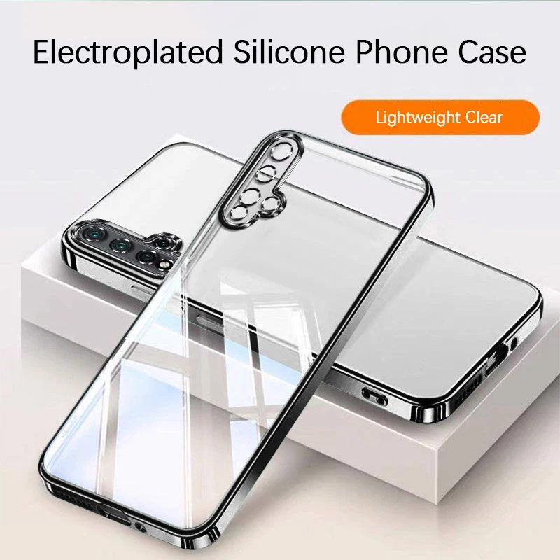 Luxury Soft Silicone Shockproof Back Cover with Plating Finish