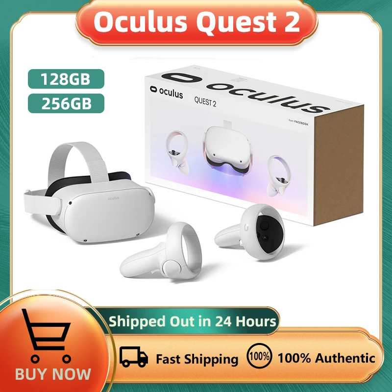 Meta/Oculus Quest 2-VR Glasses Advanced All-In-One Virtual Reality VR  Headset Game Consol-128GB / 256GB