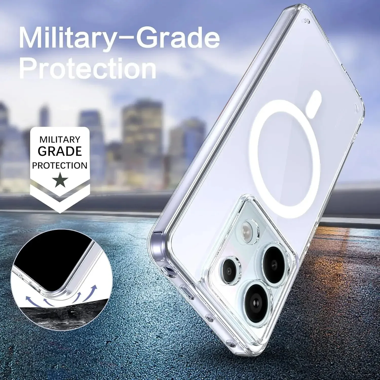 Magnetic Acrylic Transparent Magsafe Wireless Charging Phone Case