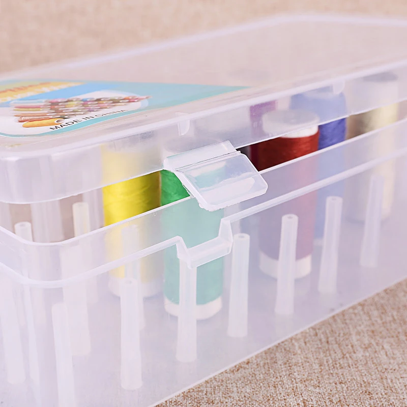 Sewing Thread Storage Box 42 Pieces Spools Bobbin Carrying Case Container Holder Organizing Case