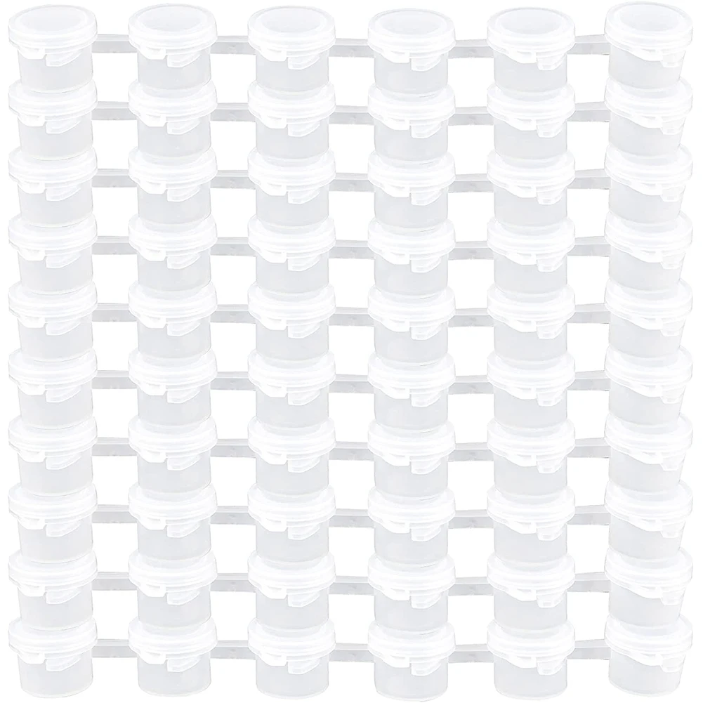 

10 Strips 60 Pots Empty Paint Pots White Paint Cup Strip Paint Storage Containers Painting Crafts Supplies for