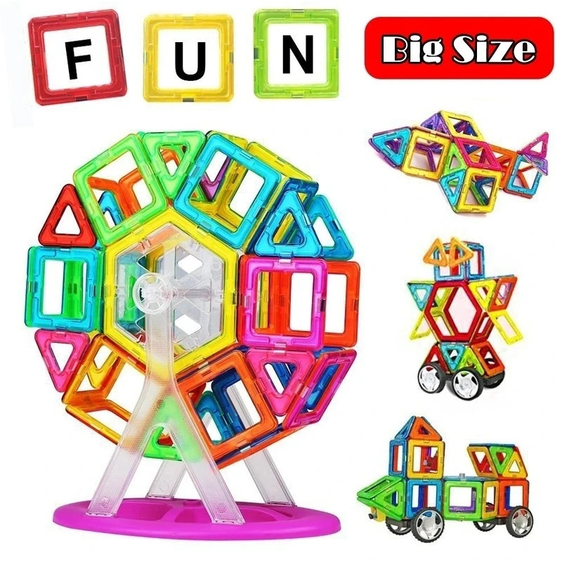 Big Size and Mini Size Magnetic Designer Magnet Building Blocks Accessories Educational Constructor Toys for Children magnetic building blocks magnetic assembly toy magnetic alphabet toys