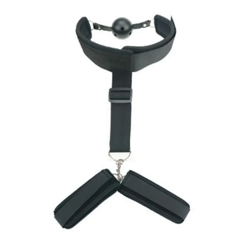 BDSM Slave Restraint SM Collor Cuffs Mouth Gag Adult Sex Toys For Couples Woman Fetish Bondage Backhandcuff Mouth Plug Sextoy