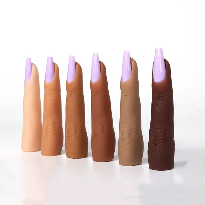 실리콘 연습 가짜 손가락 손톱 관절 훈련 모델, 구부릴 수 있는 부드러운 가짜 손톱 팁, 매니큐어 액세서리, 1 개