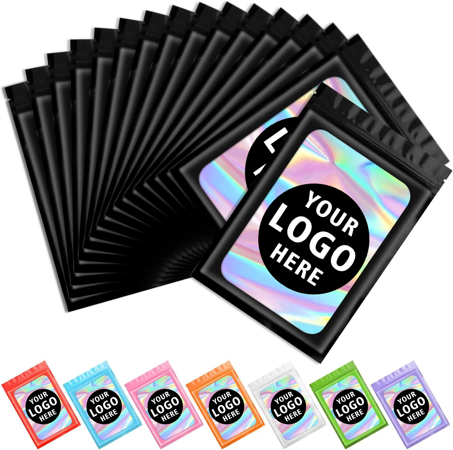 100 Sacchetti In Mylar Con Finestra Trasparente: 8x13 Cm, Richiudibili, In Alluminio Per Caffè, Caramelle E Piccoli Oggetti (Nero)