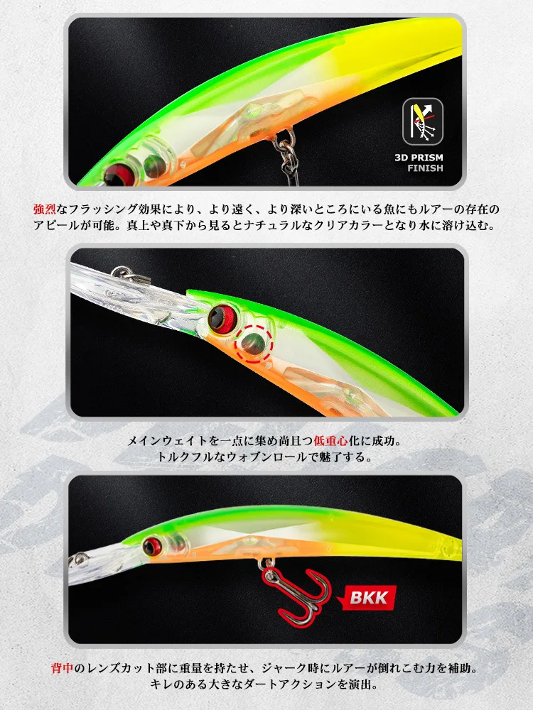 Deep Diver Minnow Sinking Fishing Lure Wobblers 130mm 24g Crystal 3D Hard Bait Megabass Cranbait Japanese Wobblers for Pike Bass 4