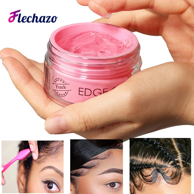 Good Smell Edge Melted Gel to Kept Edges Down All Day Long Time Hold Baby Hair Edges Control with Brush for 4C Hair Braids