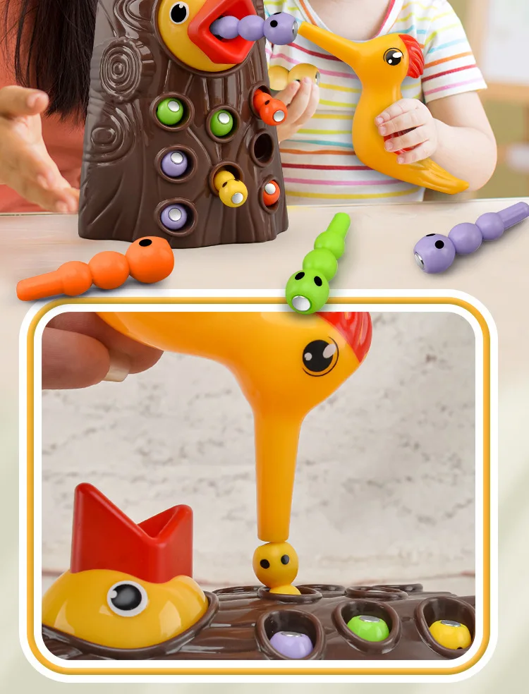 Woodpecker magnetic insect fishing toy view 4