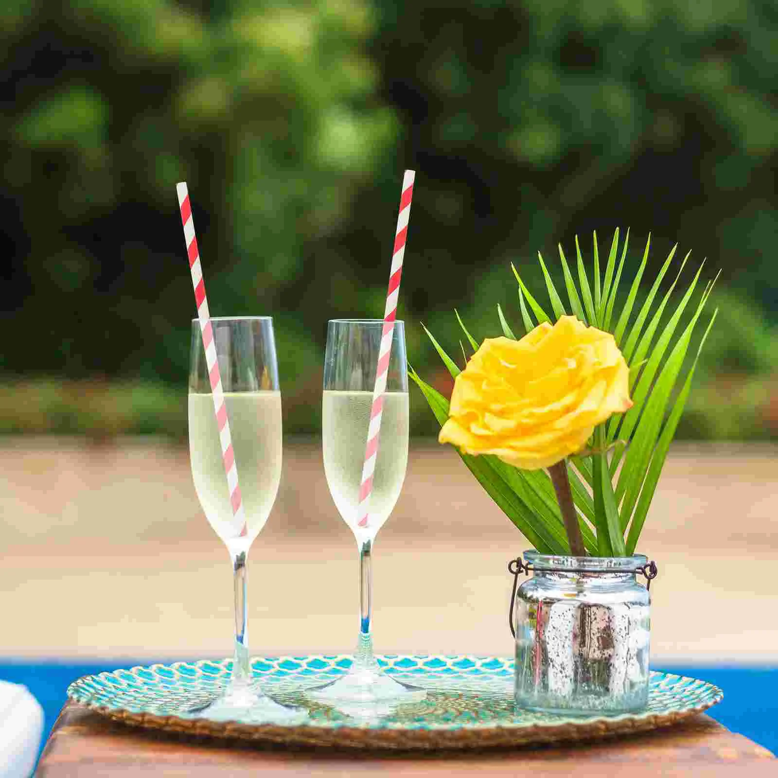 100pcs Drinking Straws DIY Straws Gathering Drinks Decorative Paper Drinking Paper Decorative Drinki