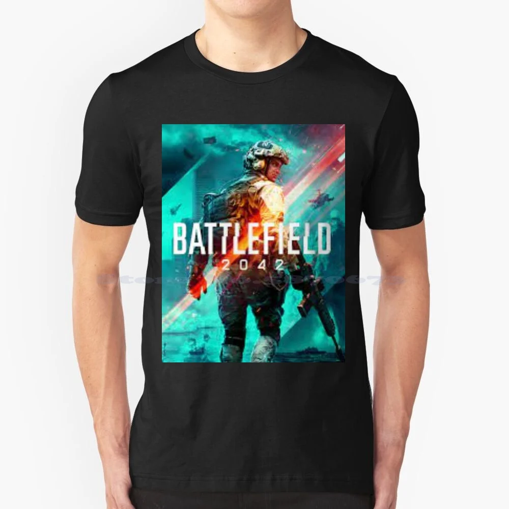 Battlefield 2042-By Smartgo T Shirt 100% Cotone Tee Battlefield 6 Battlefield 2042 Armi Da Guerra Jet Aerei Videogioco Militare