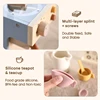 Kids Kitchen Toys Set Wooden Coffee Maker Set Simulation Donut Afternoon Tea Toys Game Kid Educational Toy Gifts for Girls Boys 3