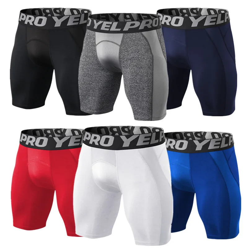 Sports Shorts Fitness Exercise Training Running Stretch Quick Drying Mesh Breathable Cycling Tights Pants Leggings Men
