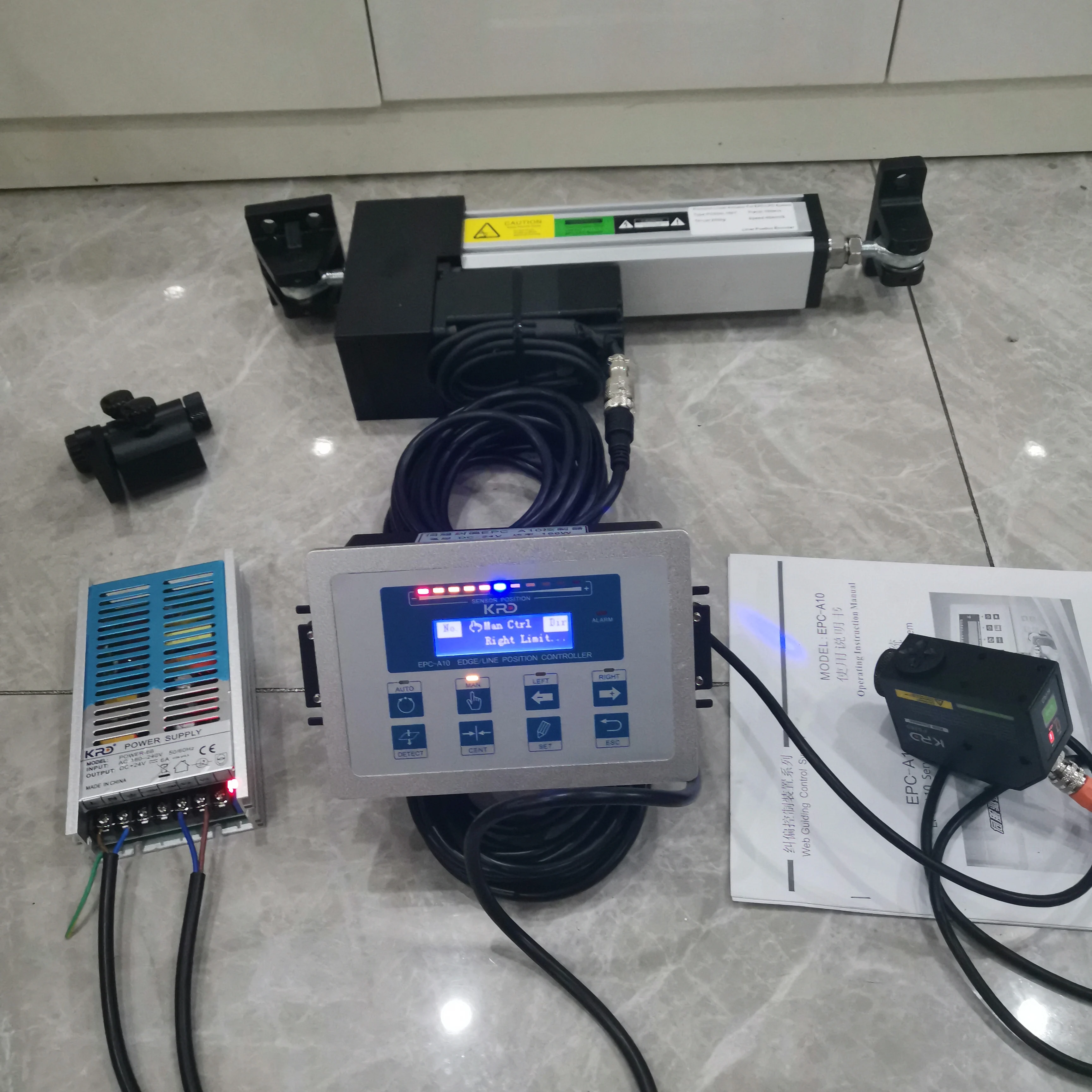 EPC-A10 Servo Web Guiding System | Edge Line Position Controller with Color Mark Sensor & PD-204L150T Servo Actuator detail image 1
