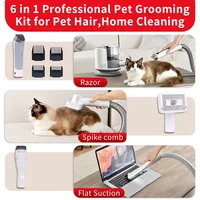 *---Professional Pet Hair Dryer Grooming Vacuum Kit Brushes Smart LED Screen Dog Cat Vacuum Cleaner For Pet Grooming Set 4