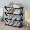 4 Tier Stainless Steel Shoe Rack Organizer, Independent Shoe Cabinet MultiFunctional Entrance Shoe Cabinet Corridor Shoe Cabinet 6