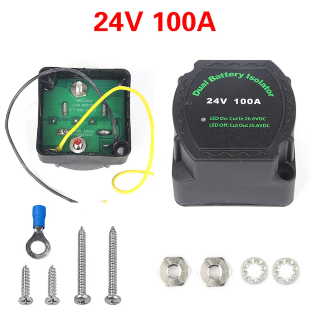 Per Auto Rv Boat Marine Camper Truck 24V 100A Dual Smart Battery Isolator Protezione Relè Sensibile Alla Tensione Vsr Split Charge