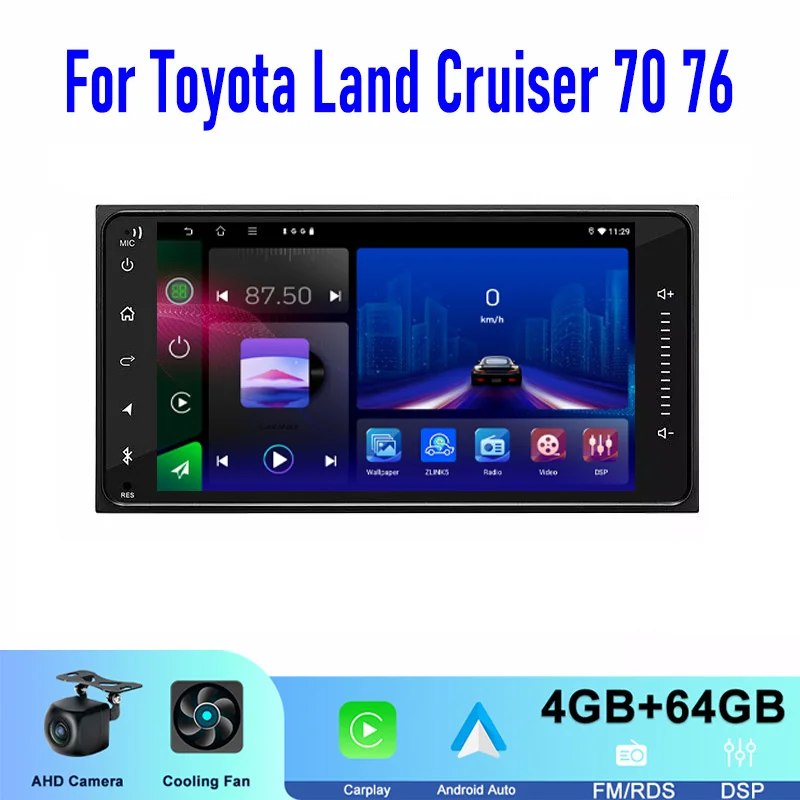 トヨタ ランドクルーザー70/76用 7インチCarplay Android 13搭載 カー