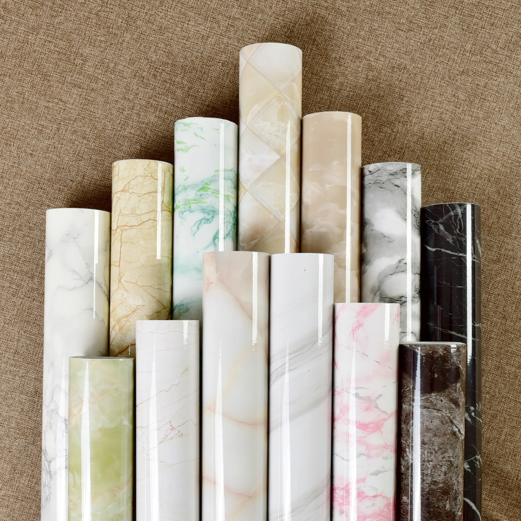 White DIY PVC Self-Adhesive Wallpaper Old Furniture Decoration Sticker Kitchen Cabinet Moisture-proof Waterproof Wallpape 3