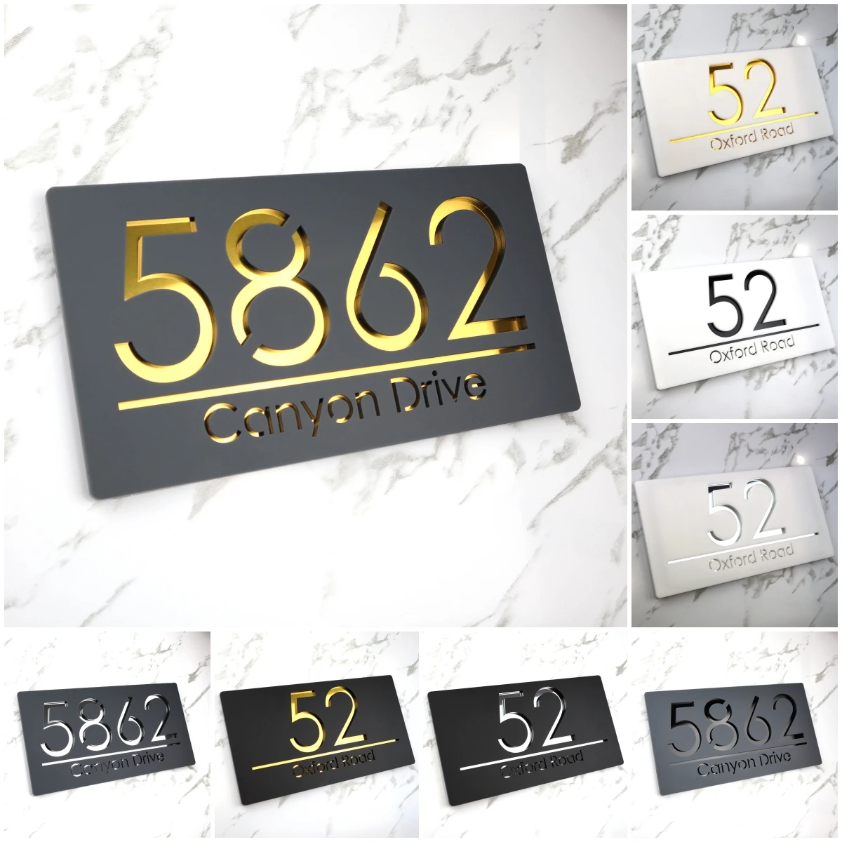 Targa Solare Personalizzata Con Numero Civico E Nome Via – Acrilico LED 6 Colori, 15x18 Cm, Illuminata A Energia Solare